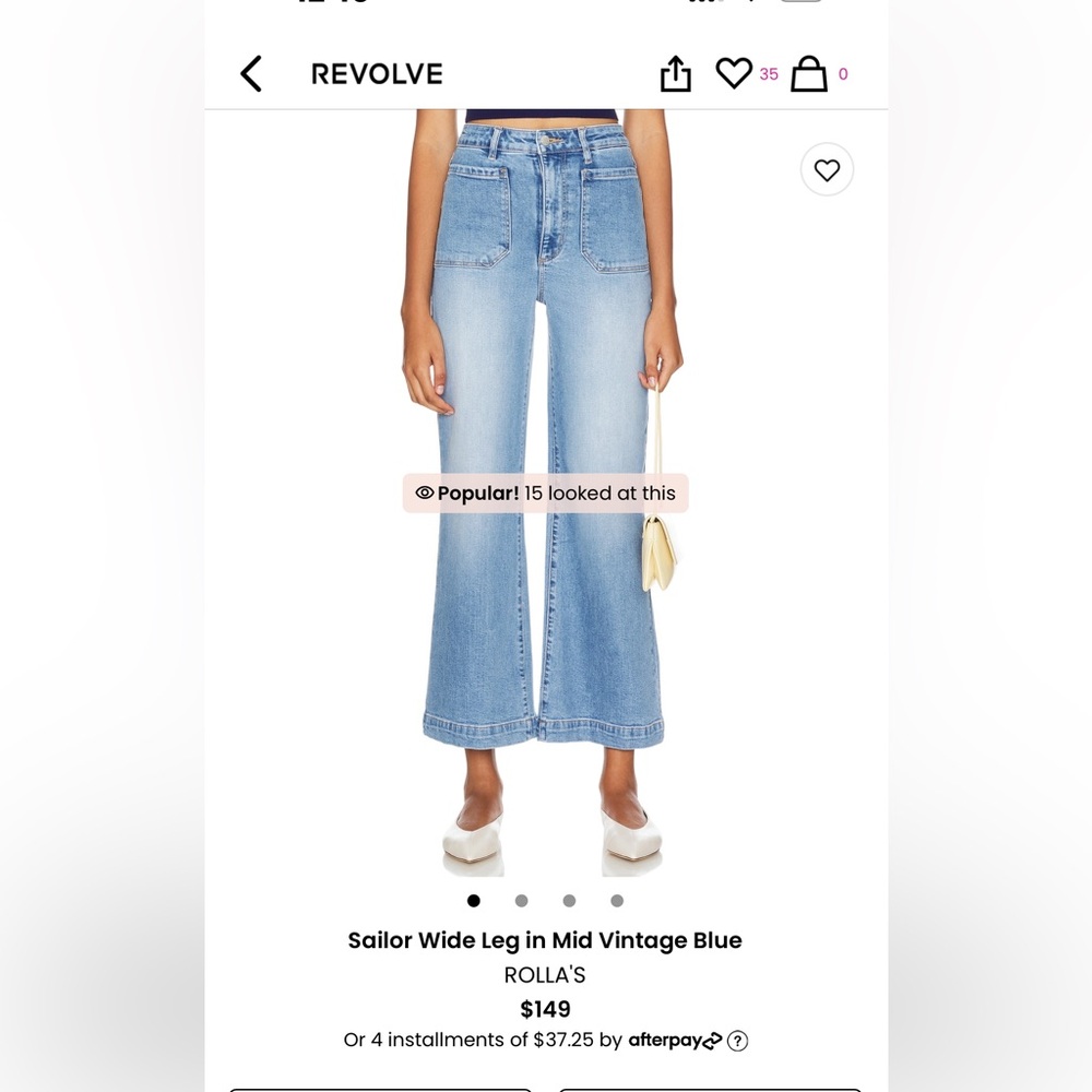 Rollas Sailor high rise wide leg jeans